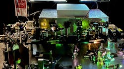 The team’s dual-comb spectroscopy system produces precise and stable frequencies.