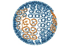 FIGURE 1. Transforming bacteria into solar-powered lasers: we extract light-harvesting structures from bacteria (left), enhance them with proprietary specially engineered lasing units (middle), and place them into a lasing cavity (right) to create a new type of laser that runs directly on sunlight. The natural light-gathering rings (green/purple) of purple bacteria measure 60-nm across and achieve near-perfect efficiency in energy transfer of captured photons. FIGURE 1. Transforming bacteria into solar-powered lasers: we extract light-harvesting structures from bacteria (left), enhance them with proprietary specially engineered lasing units (middle), and place them into a lasing cavity (right) to create a new type of laser that runs directly on sunlight. The natural light-gathering rings (green/purple) of purple bacteria measure 60-nm across and achieve near-perfect efficiency in energy transfer of captured photons.